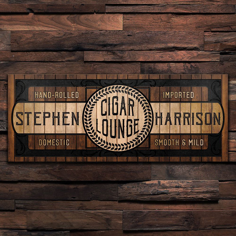 Vintage Custom Cigar Lounge Sign - Custom Wooden Sign for Cigar Enthusiasts, Yes