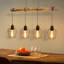 Ajeta 4‑Light Burnt Wood Kitchen Island Pendant