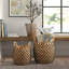 Handmade Coastal Wicker Basket With Handles - Set of 2