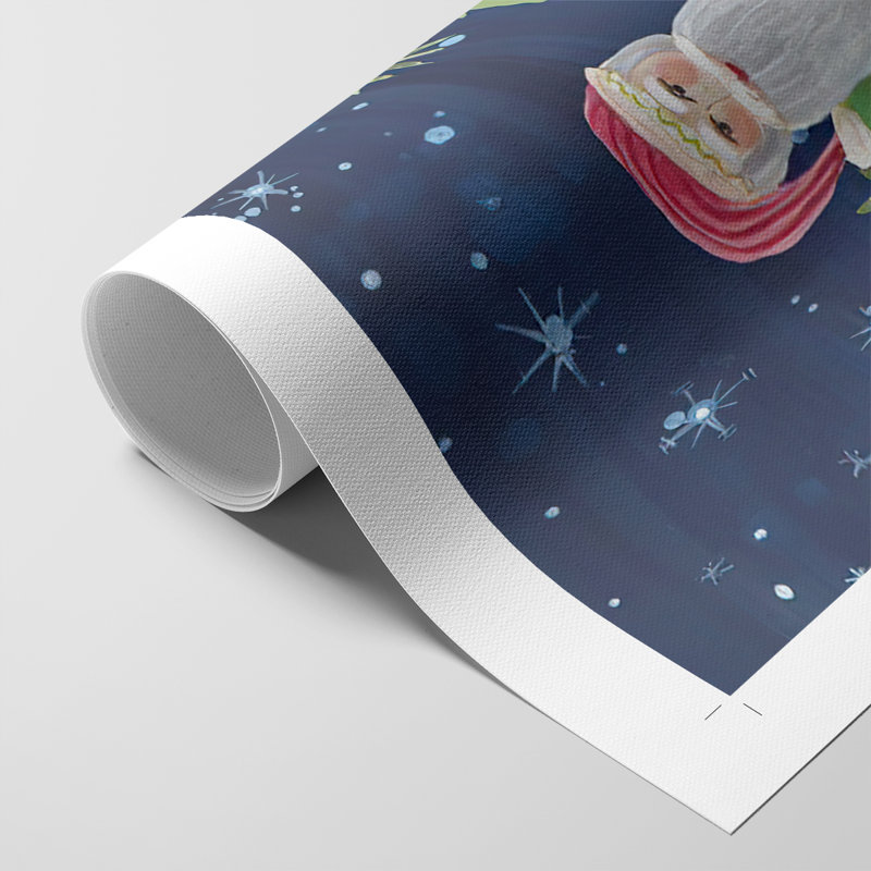 Folksy Father Christmas II - Impression sur toile seulement - NON CADRE, H 12 po x l 8 po