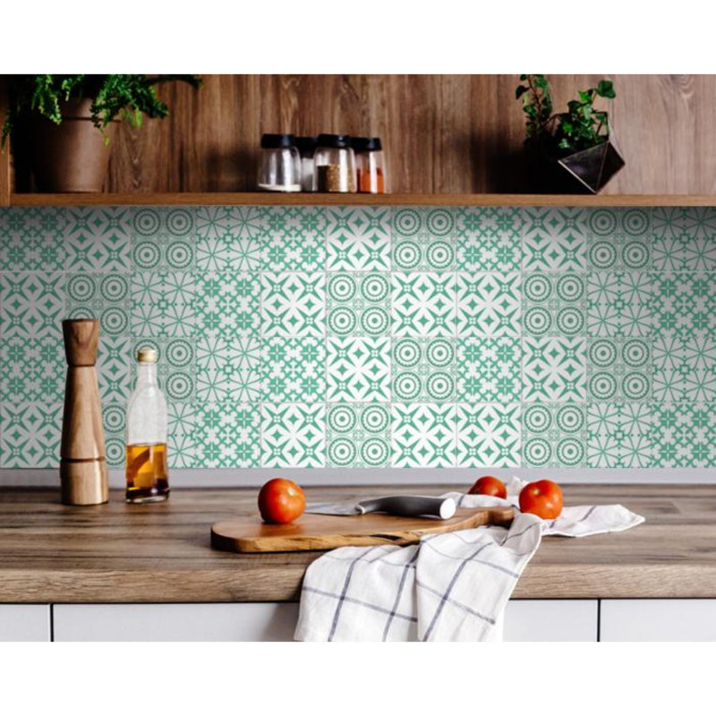 Abstract Non-Wall Damaging Tile Decals, 4" x 4"