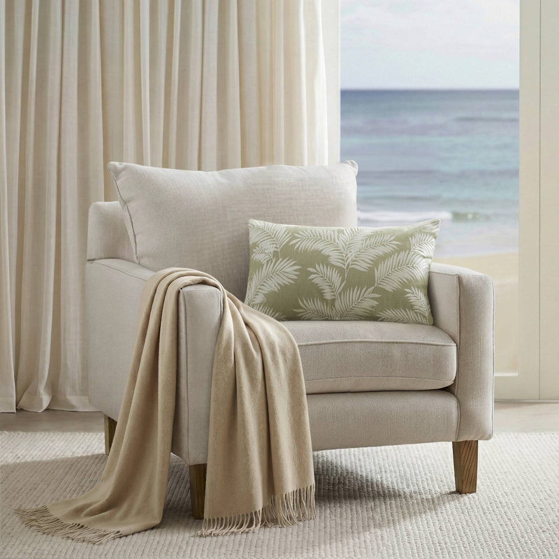Housse de coussin 100% coton 1 pièce Ella Botanical Sage 14 x 24 po, Sage