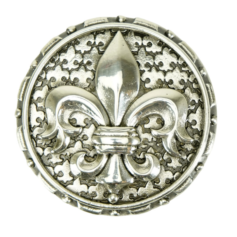 FLEUR DE LIS KNOB; FLORENTINE , Silver