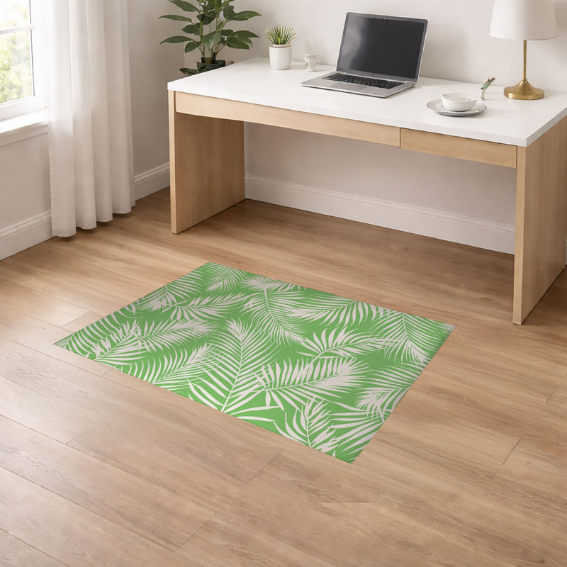 Tapis de bureau léger antidérapant Waving Palms, L 72 po x P 48 po, Vert