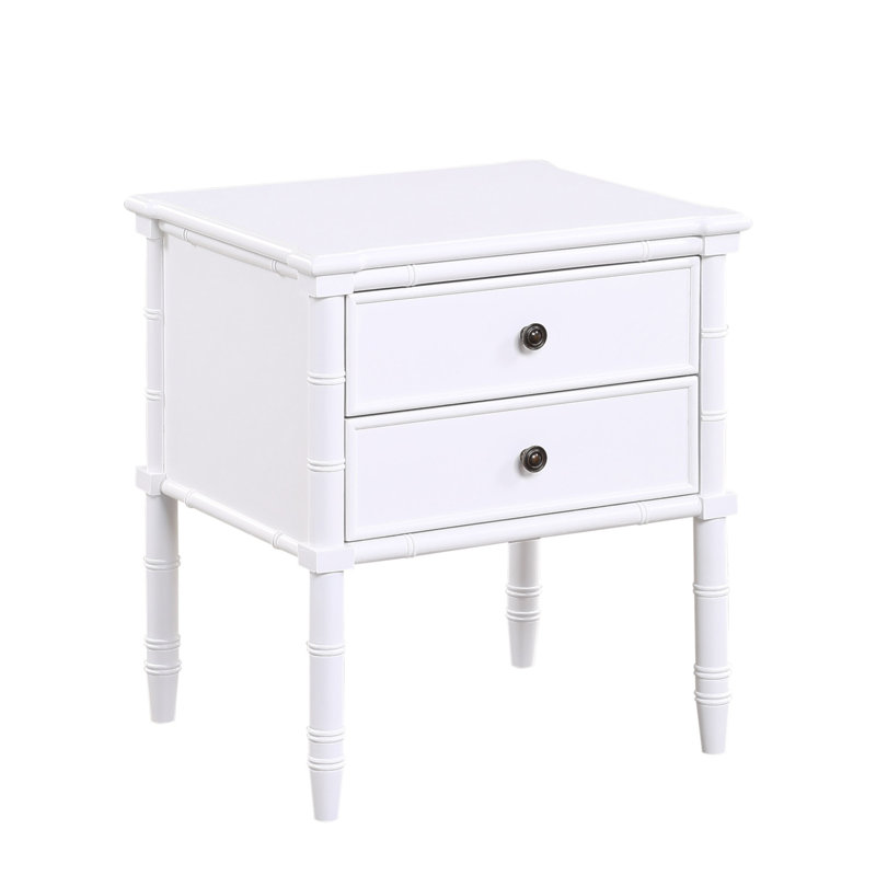 Table de chevet 2 tiroirs Emmett - Blanc, Blanc