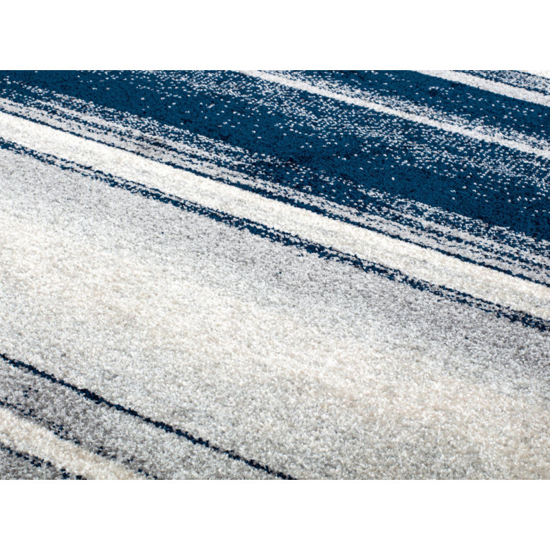 Midge Machine Woven Blue Area Rug, Rectangle 2'6" x 4'0"