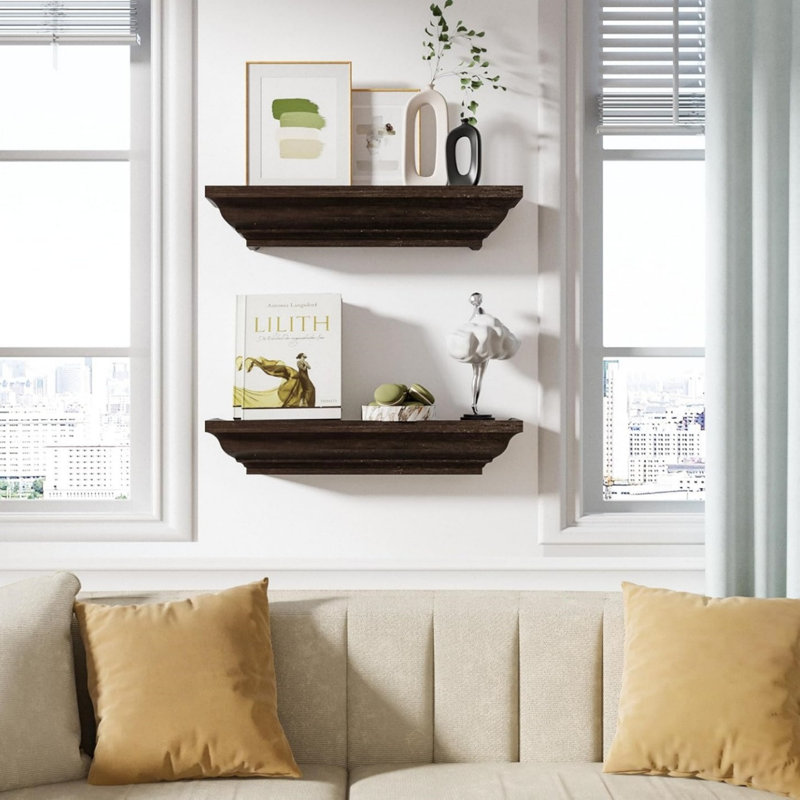 Tablettes flottantes-Tablettes murales rustiques, Black