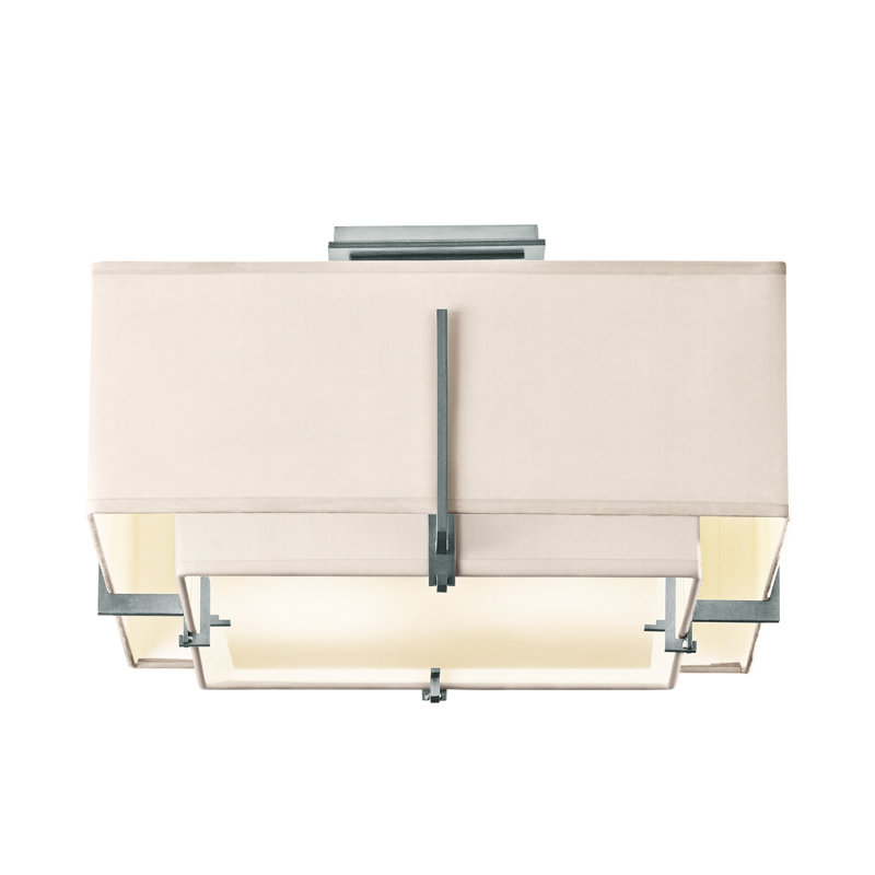 Exos 2 - Light Semi Flush Mount, Natural Anna, Vintage Platinum