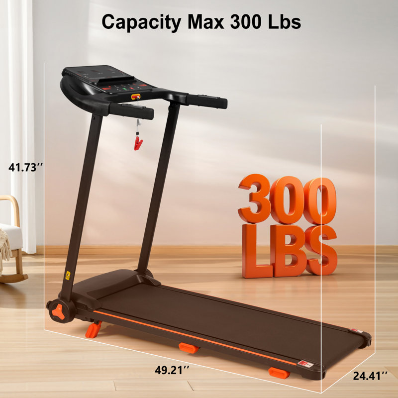 Treadmills For Home, 2.5hp Quiet Folding Treadmill With Heart Rate Sensor