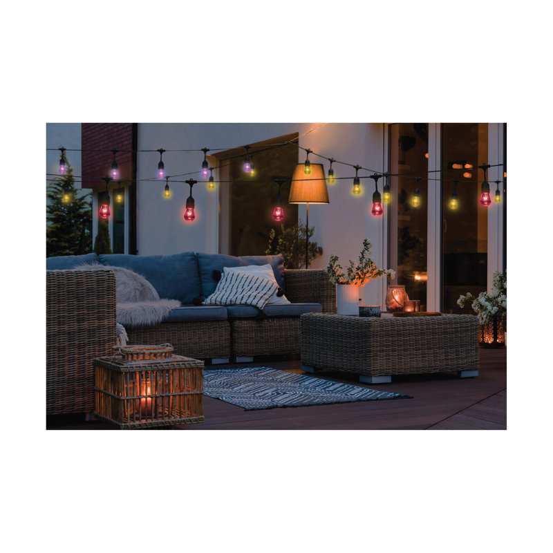 Starfish 24 Foot LED String Light 12-S14 Lamps IOT RGBTW Black 120V