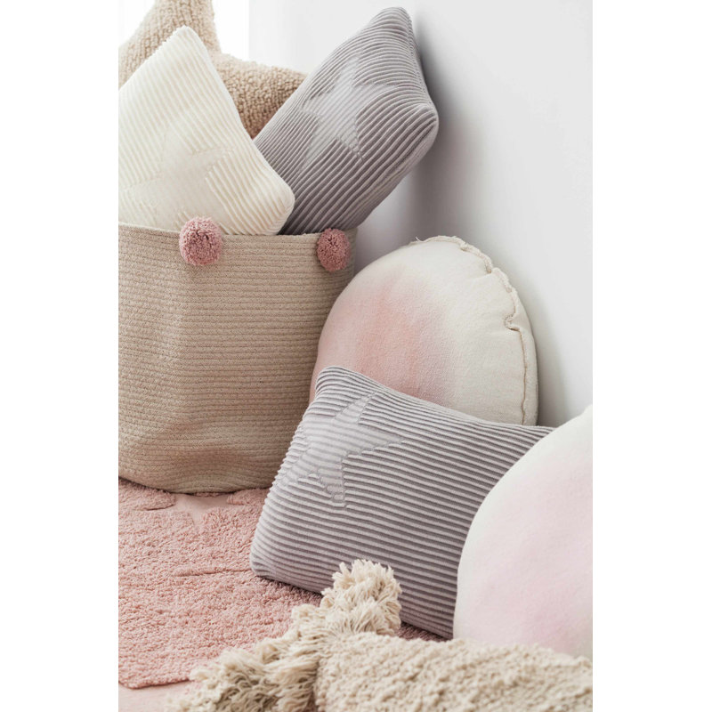 Bubbly Fabric Decorative Basket, Natural/Nude