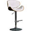 Tabouret de bar moderne pivotant en noyer courbé à hauteur réglable avec siège et dossier incurvés confortables, parfait pour un usage domestique et commercial-134646615