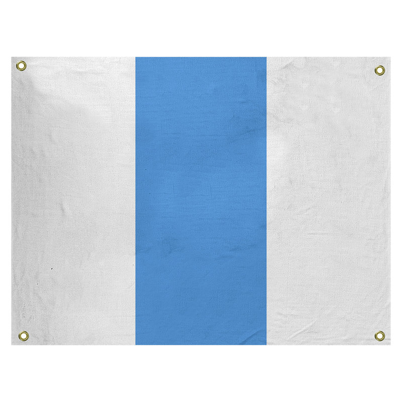 Tapisserie tennessee en polyester, H 50 po x l 59 po, Blanc / Bleu