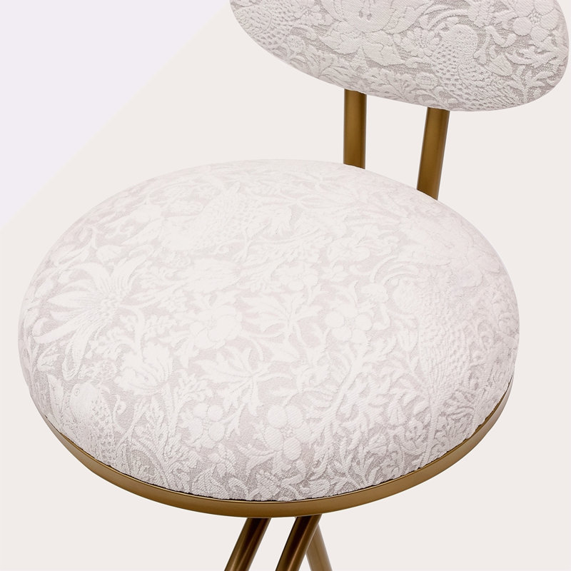 Ensemble de 2 tabourets de bar en forme de S avec tabourets de bar rembourrés à imprimé floral et tabouret à hauteur de comptoir pour îlot de cuisine