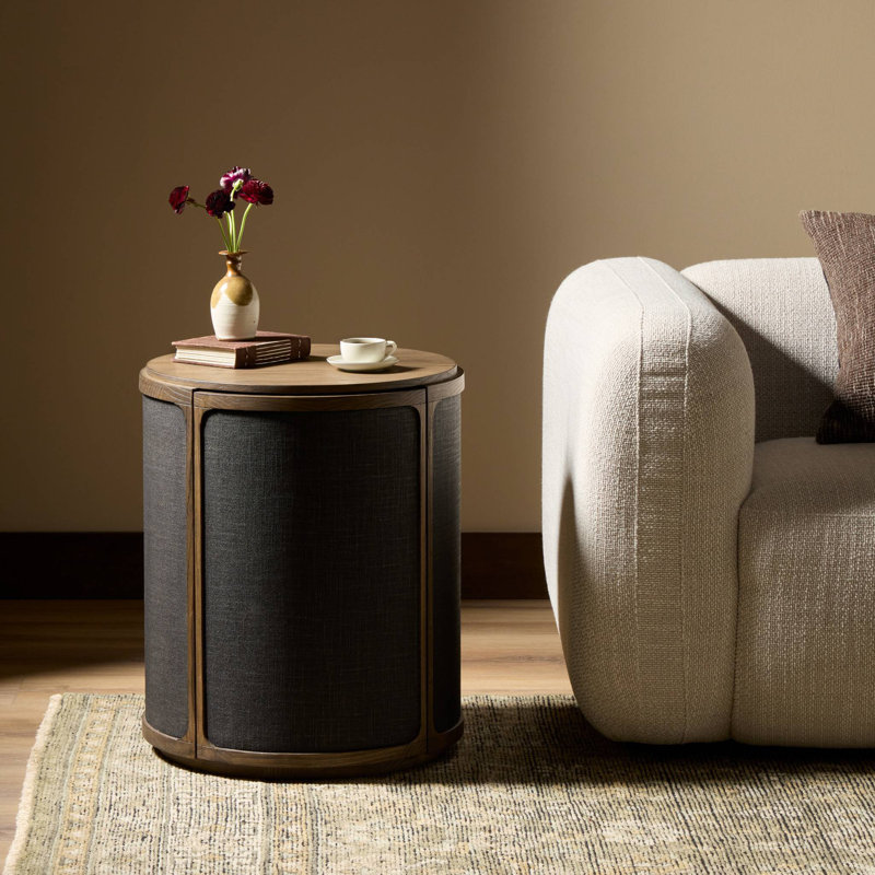 Bertie End Table-Black Linen