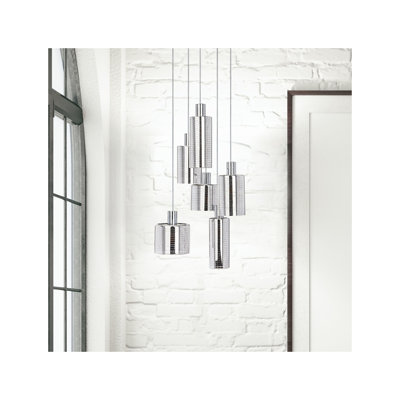Luminaire suspendu cylindrique 6 lumières Song