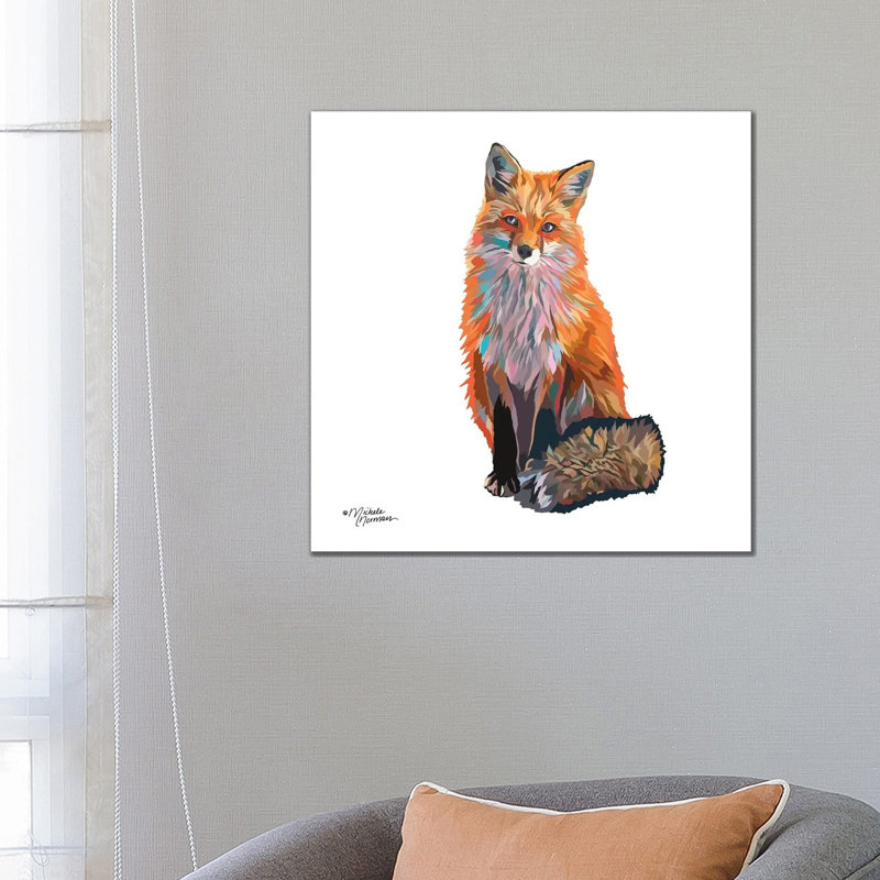 Fox 1 Piece Wrapped Canvas Painting, 66.04 cm H x 66.04 cm W