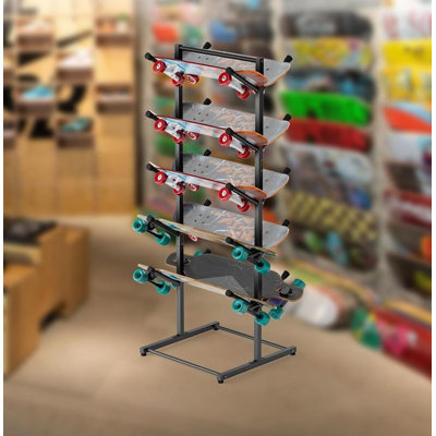 Skateboard Racks Floor Stand Holder, Freestanding 5-Tier Skateboard Storage Organizer Hanger, Skateboards Display Rack For Deck, Longboard, Skateboard Rack For Garage