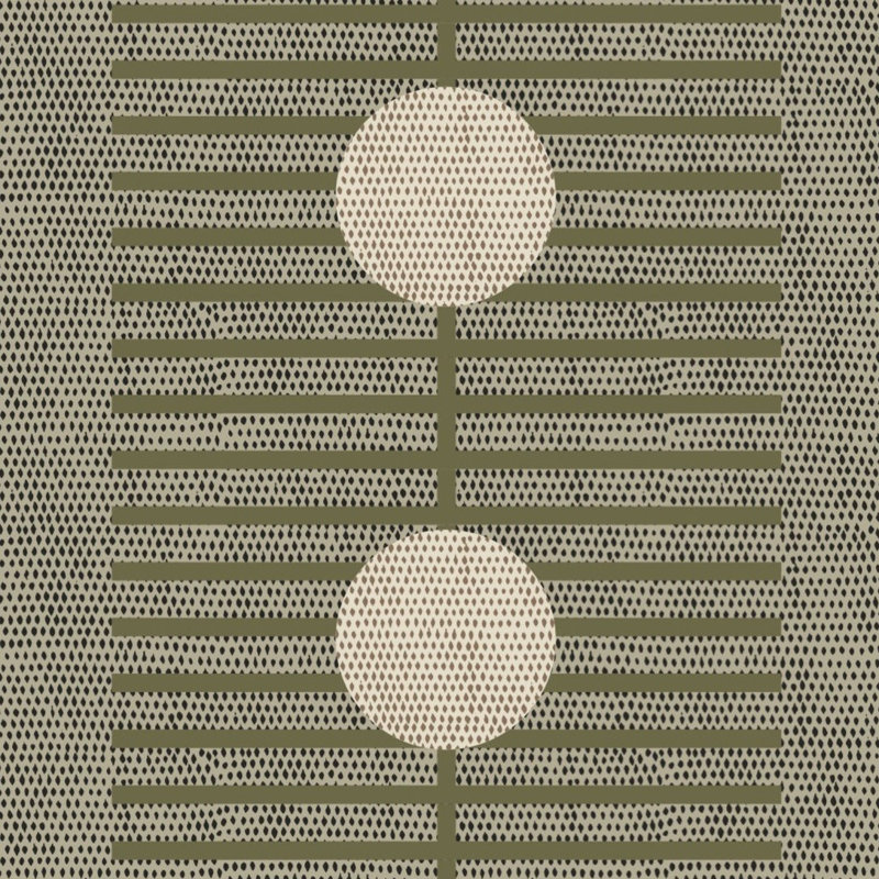 Nomalanga 10' L x 25" W Wallpaper Roll, Non-pasted, Olive/Linen