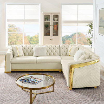 Canapé modulaire en L Chesterfield