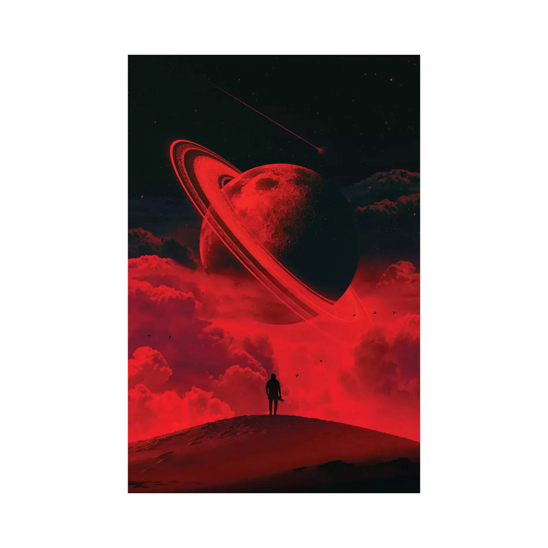 Alone with the Moon 1 Piece Wall Art on Canvas, 66.04cm H x 45.72cm W x 1.91cm D, Wrapped Canvas
