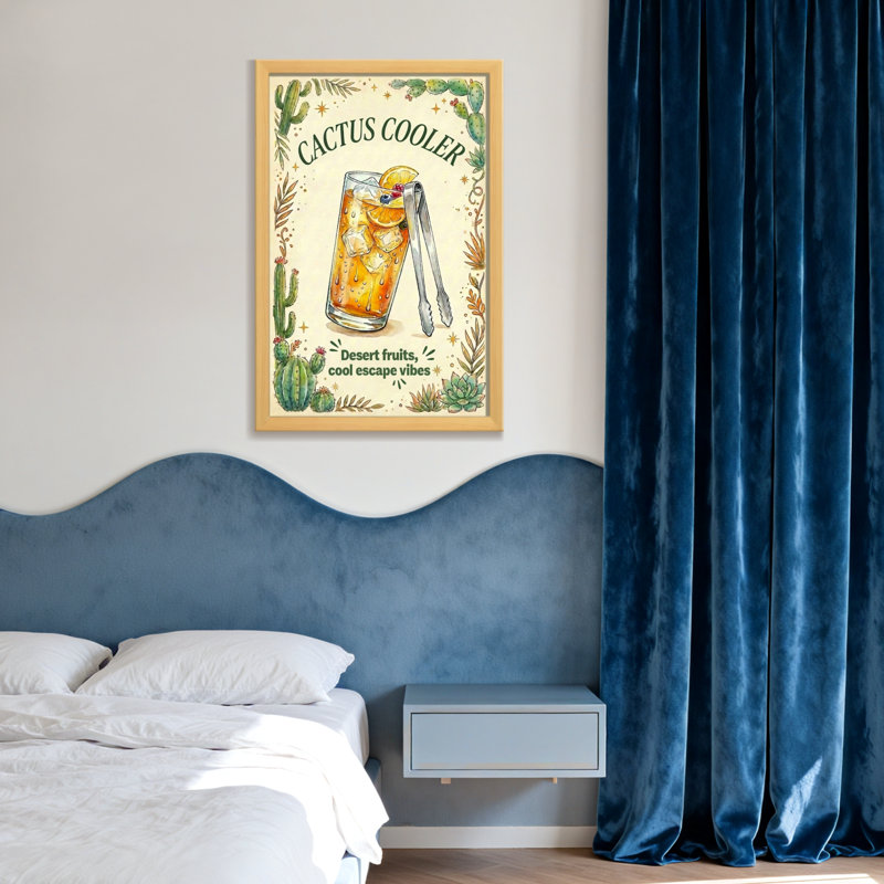 Nourriture et boissons Cactus Cooler Desert Fruits Cool Escape Vibes, H 18 po x l 12 po, Toile tendue, Ne s’applique pas