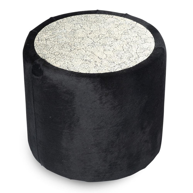 Egg Mosaic & Black Cow Hide End Table