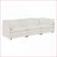 Canapé modulaire en L modulaire avec repose-pieds réversible pour cinéma maison, chenille blanc neige | Blanc | Chenille