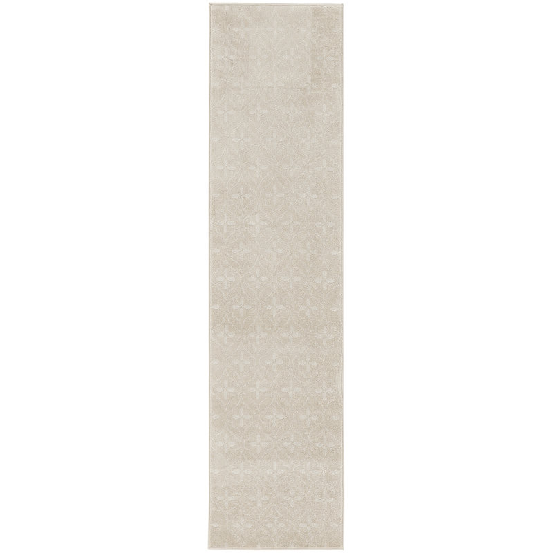 Nourison Essentials Ivory/Beige Indoor/Outdoor Area Rug, Runner 2'2" x 7'6"