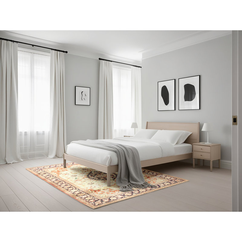 Tapis oriental beige / bleu, Rectangle 5 pi x 7 pi
