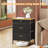 Nightstand, Small Dresser, Bedside Furniture, Night Stand End Table with 3 Fabric Drawers for Bedroom, Leather Finish & Wood Top-1140739897