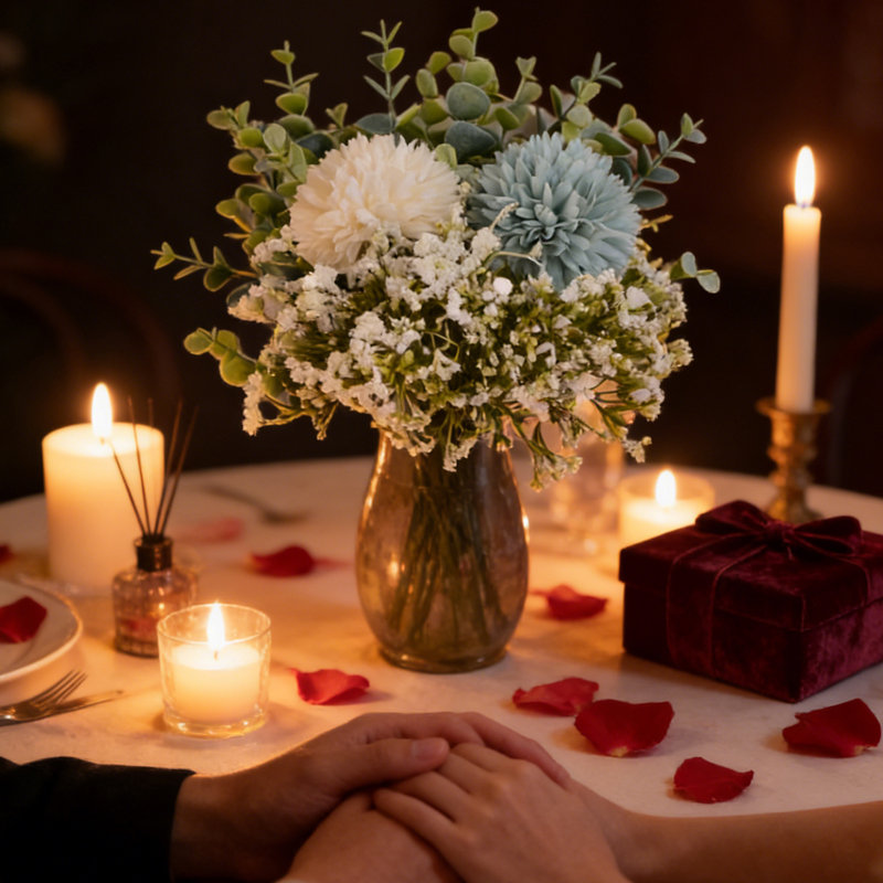 Bouquet de hortensias artificiels, bouquets de gypsophiles, bouquets de fleurs réalistes avec feuille d'eucalyptus pour le mariage, la Saint-Valentin, Pâques et la maison