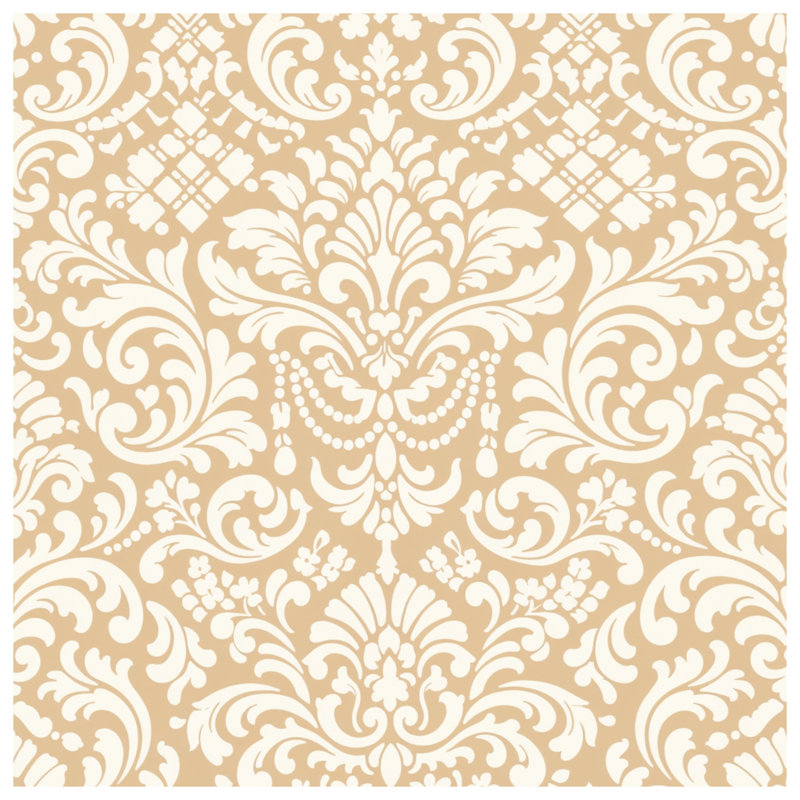 Beige White Damask Comforter, Twin Extra Long