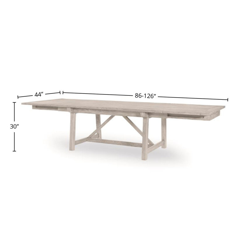 Camden Solid Oak Dining Table, White Rustic