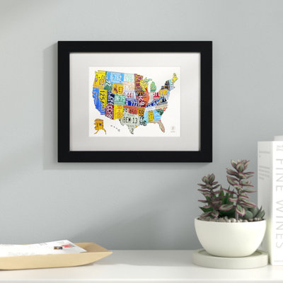« license plaque map é. 2 » par design turnpike, impression encadrée