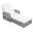 Outdoor Reclining Chaise, Wicker Lounge Chair with Armrests & Soft Cushions, Adjustable Poolside Recliner-1189285999