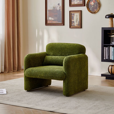 Canapé 34 po en tissu de velours, canapé simple moderne avec coussin de soutien