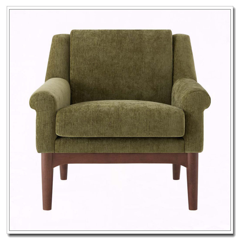Chaise d'appoint moderne avec accoudoirs évasés, Vert