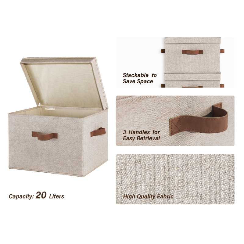 Closet Storage Bins, Light Gray
