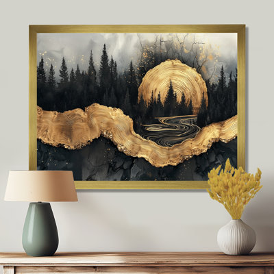 Forêt forêt de cristal onyx noir III - forêt, art mural