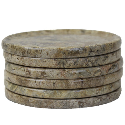 Marble Round 6 Piece Coaster Set