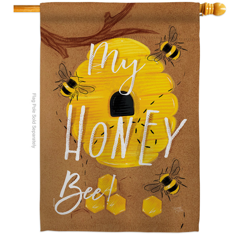 Le polyester décoratif à 2 faces 40 x 28 po my honey bee impressions drapeau pour la maison
