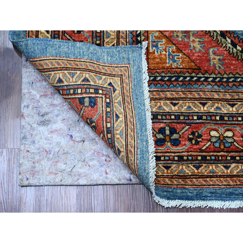 Tapis oriental rectangulaire en laine noué à la main bleu 5 pi 11 po x 9 pi 0 po - MOA10289844