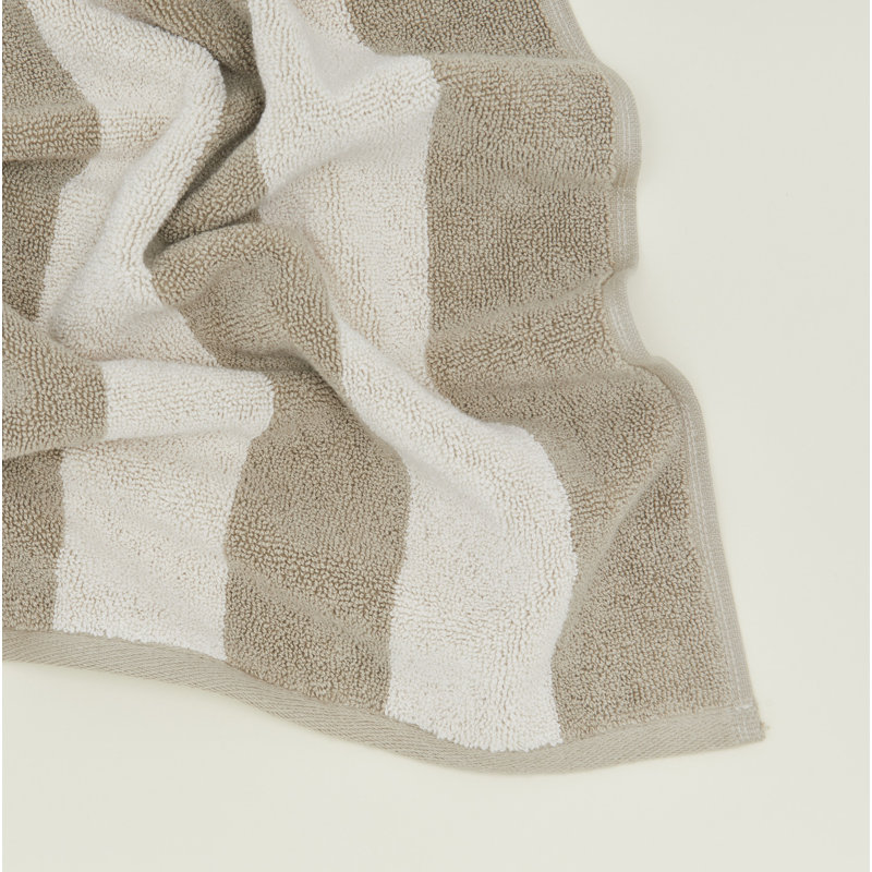 Tapis de bain en ratine simple rayé, Moutarde / bronze