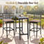 Ensemble de salle à manger pour terrasse en métal 2 personnes 47 "avec table rectangulaire et chaises profilées, coussins inclus-1261945489