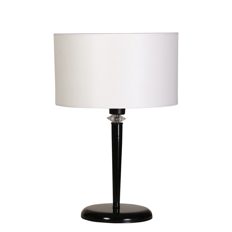 Lampe de table élégante en métal, 21,7 po de hauteur, 7,9 po de diamètre de pied, 11,8 po de diamètre d'ombre, noir et blanc | Fabrication 100% métal, peinture séchée au four, douille E27, 40 W maximum | Parfait pour les salons et les chambres modernes