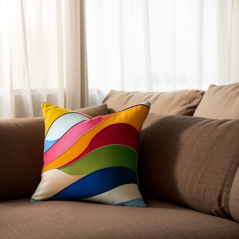 Coussin arc-en-ciel