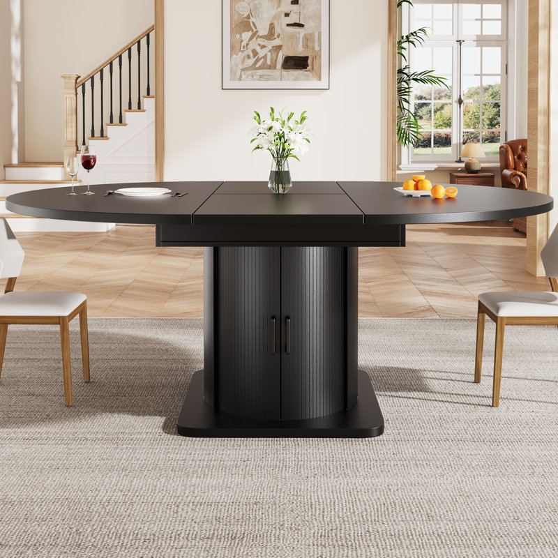 Extendable Dining Table, BLACK