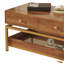Table basse Farmhouse avec rangement spacieux, structure en métal durable et plateau élégant en grain de bois pour les salons modernes-1009956713