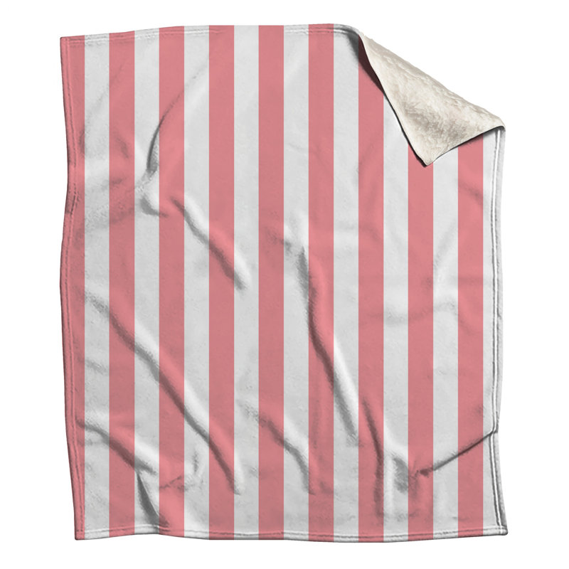 Pink White Stripes Blankets, 50in W x 60in H